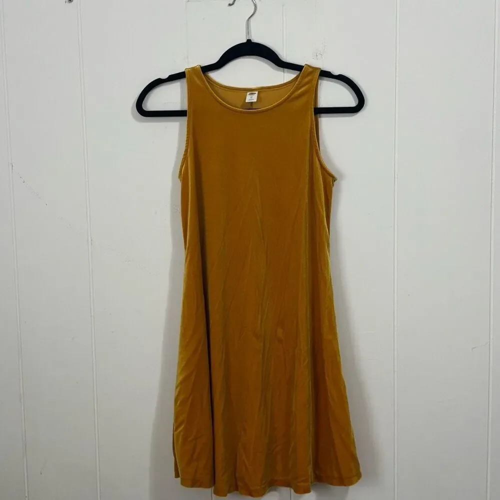 old navy gold dress Old Navy Gold Velour‎ Tank Dress XS